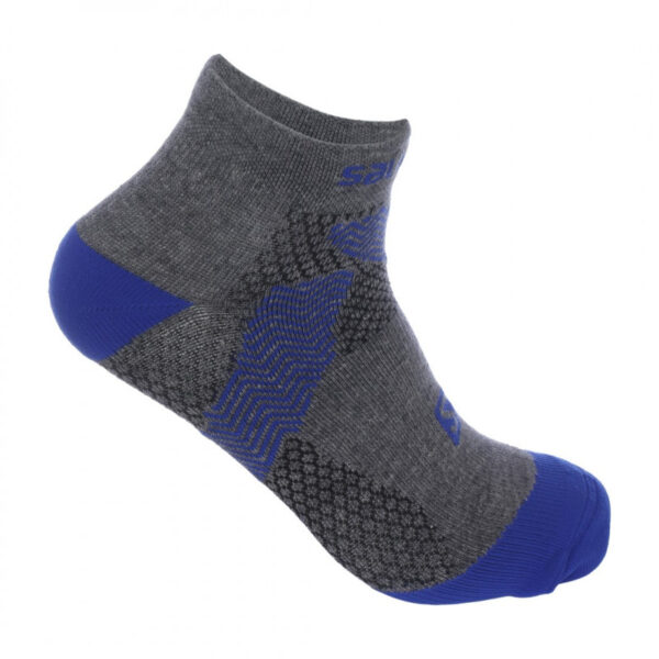 Meia Cano Curto Trail Running Performace Azul e Cinza- Salomon