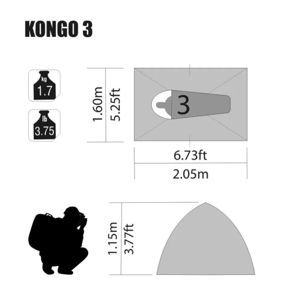 Barraca Kongo 3p Coluna d'água 600mm - Ntk - Imagem 2