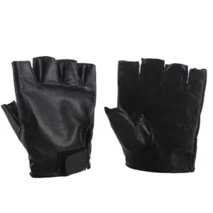 Luva Meio Dedo de Couro Moto/Bike