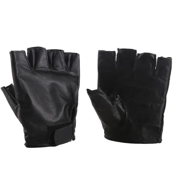 Luva Meio Dedo de Couro Moto/Bike