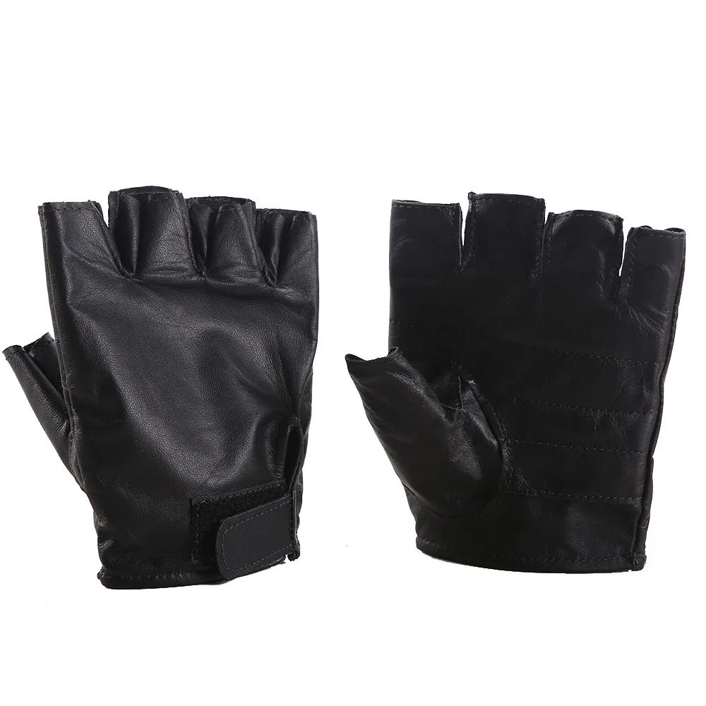Luva Meio Dedo de Couro Moto/Bike