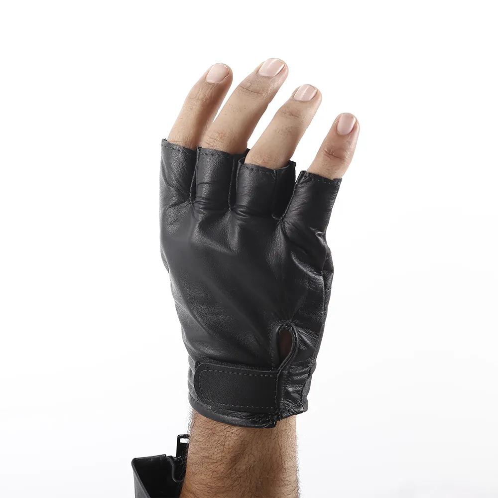 Luva Meio Dedo de Couro Moto/Bike - Imagem 2