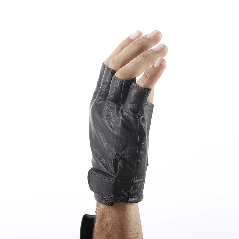 Luva Meio Dedo de Couro Moto/Bike - Imagem 3