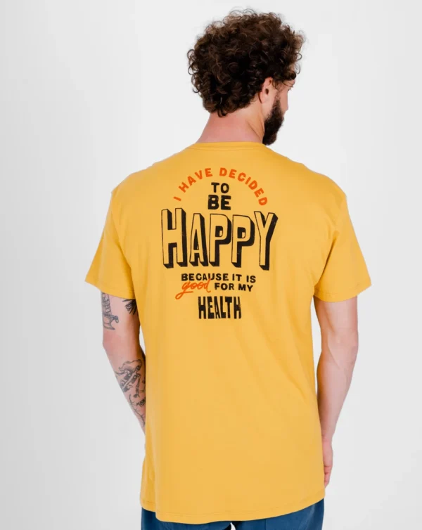 Camiseta "All Gender" Be Happy Amarelo Mango - Galapagos