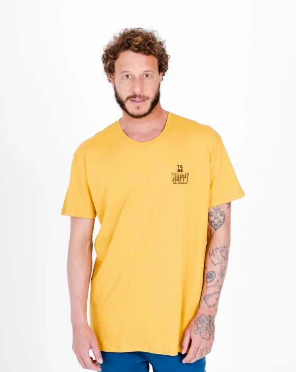 Camiseta "All Gender" Be Happy Amarelo Mango - Galapagos - Imagem 3