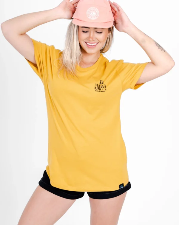 Camiseta "All Gender" Be Happy Amarelo Mango - Galapagos - Imagem 4