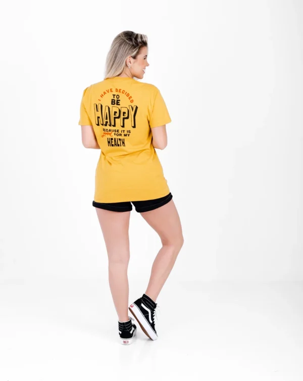 Camiseta "All Gender" Be Happy Amarelo Mango - Galapagos - Imagem 10