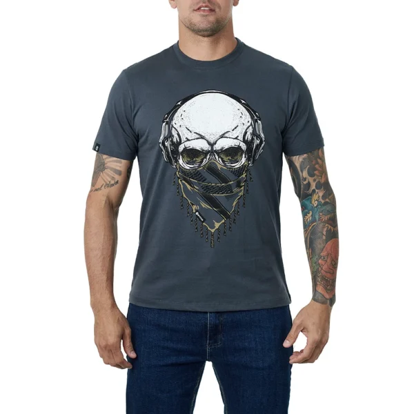 Camiseta Concept Skull Cinza - Invictus