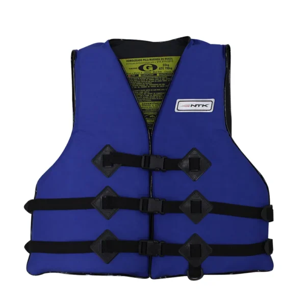 Colete Salva Vidas Homologado pela Marinha Atlântico 55/110kg Azul - NTK