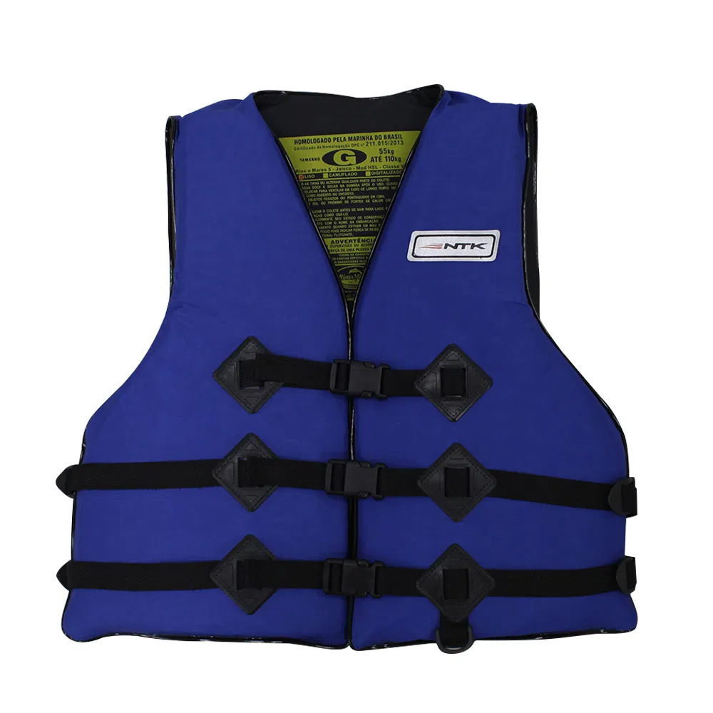 Colete Salva Vidas Homologado pela Marinha Atlântico 55/110kg Azul - NTK