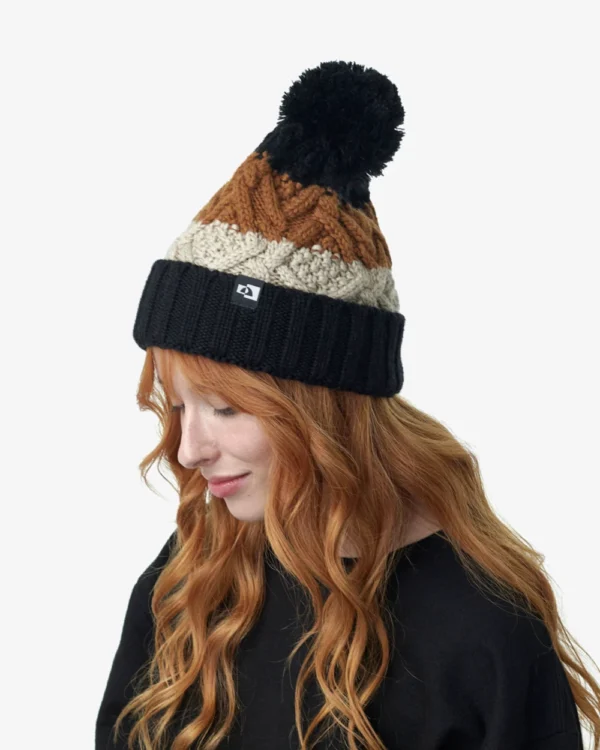 Gorro Everest Listrado Preto e Marrom - Galapagos