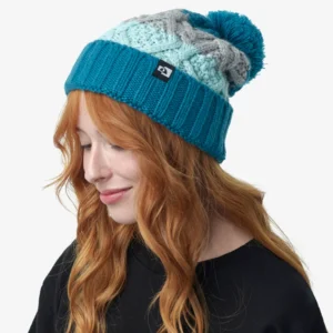 Gorro Everest Listrado Verde Água e Cinza - Galapagos