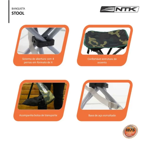 Banqueta Dobrável Stool Camuflado - NTK - Image 6