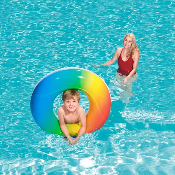 Boia Circular Inflável infantil Arco Íris 91cm - Bestway - Imagem 2