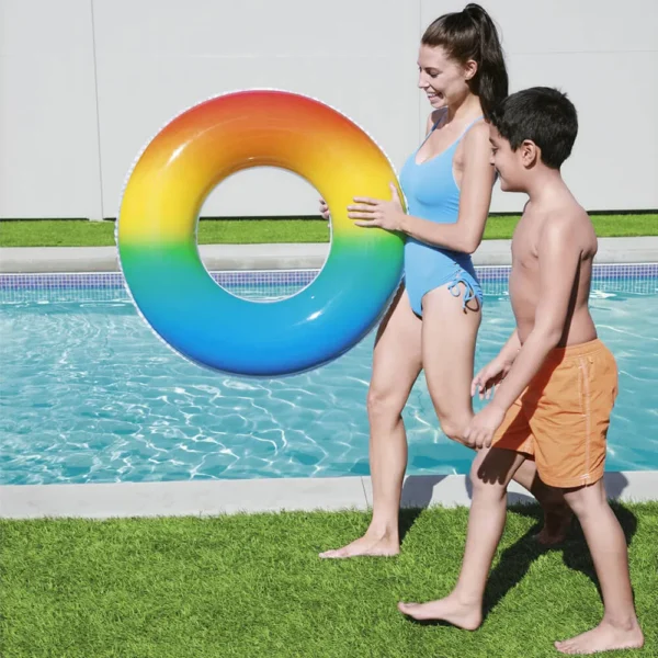 Boia Circular Inflável infantil Arco Íris 91cm - Bestway - Imagem 3