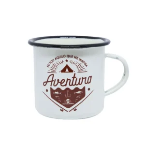 Caneca Esmaltada de Alumínio Branca - Guepardo
