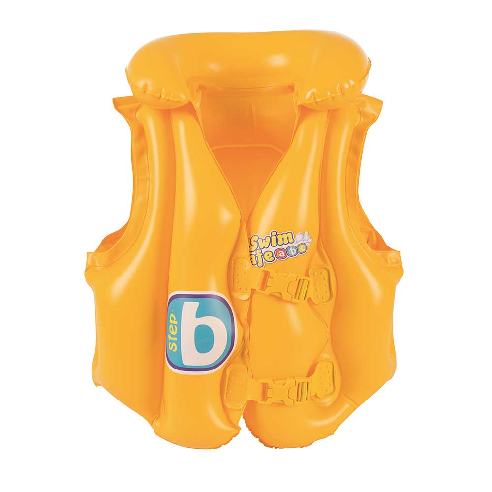Colete Inflável Infantil Swim Safe ABC C/ Encosto Amarelo - Bestway - Imagem 2