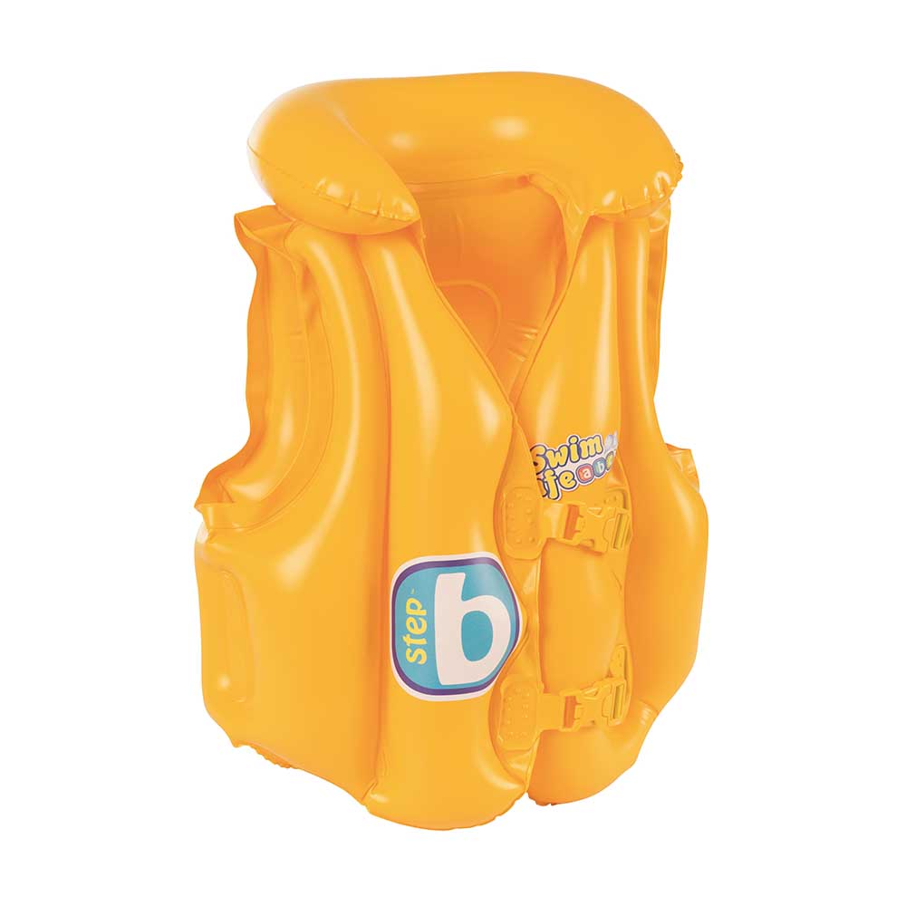 Colete Inflável Infantil Swim Safe ABC C/ Encosto Amarelo - Bestway - Imagem 3