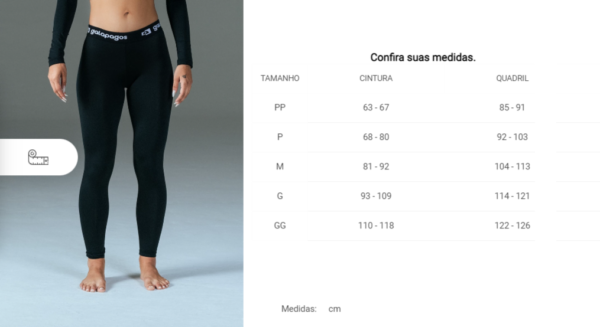 Calça Feminina Segunda Pele Thermo Lithium Preta - Galapagos - Imagem 8