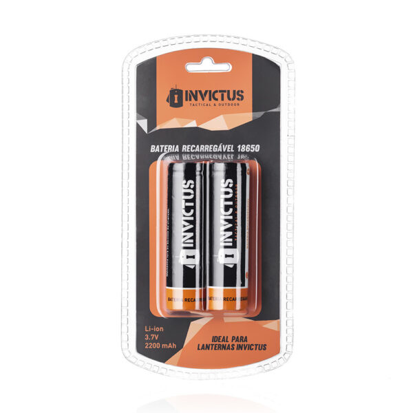 Bateria Recarregável 18650 (Par) lítio 2.200mAh - Invictus
