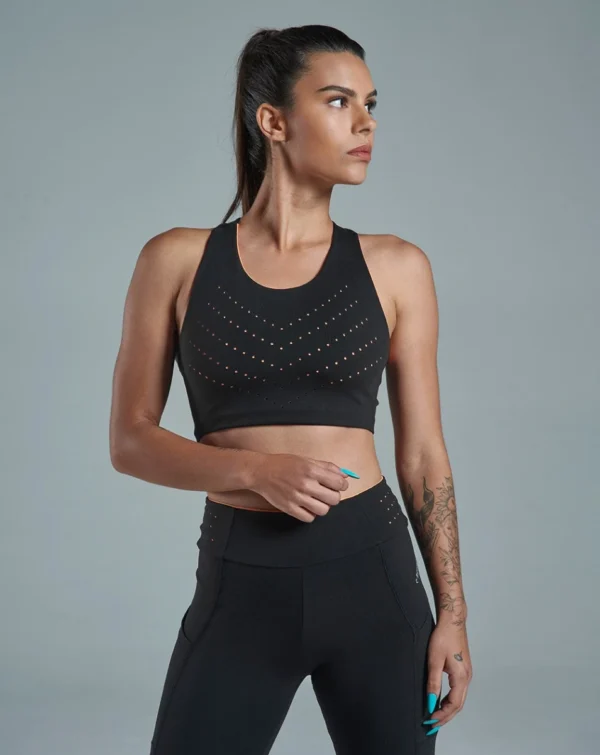 Top Dupla Face Eco Gaia Preto e Laranja Neon - Galapagos - Imagem 2