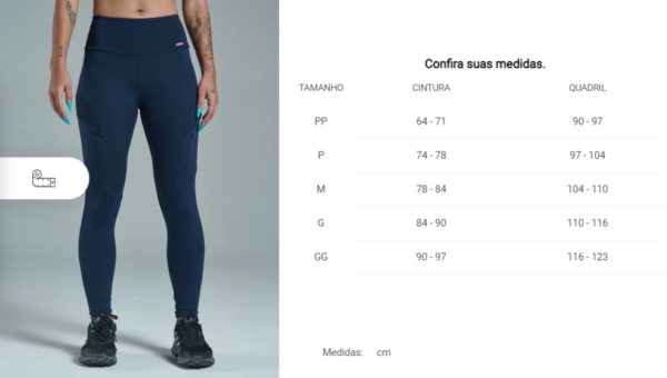Calça Feminina Legging Ananda Azul Marinho - Galapagos - Imagem 10