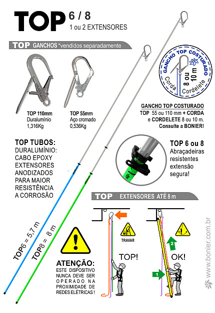 Vara de Manobra Telescópica de 5,7 Metros TOP 6 Semi Novo com Gancho de brinde 110m - Bonier Saldão - Imagem 8